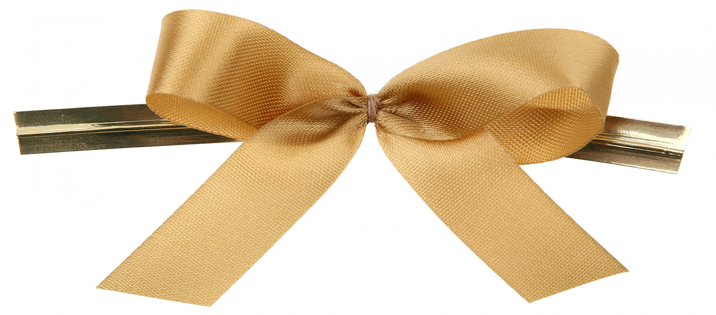 Noeud Satin avec attache twist or - 100 pièces