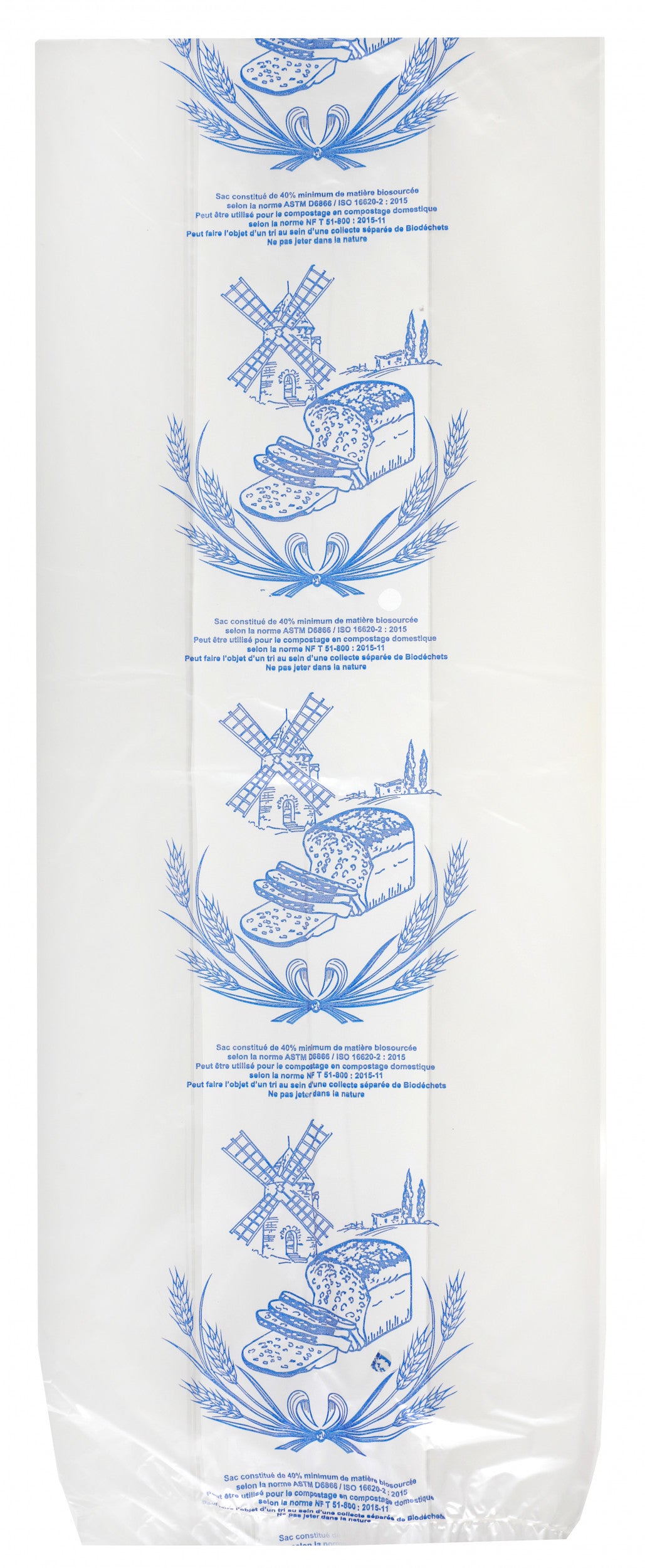 Sachet Décoré Pain Coupé Biodégradable 15µ - Paquet 250 pcs