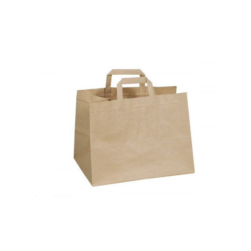 Sacs Cabas Papier 80 gr à Poignées Plates - Carton 250 pcs
