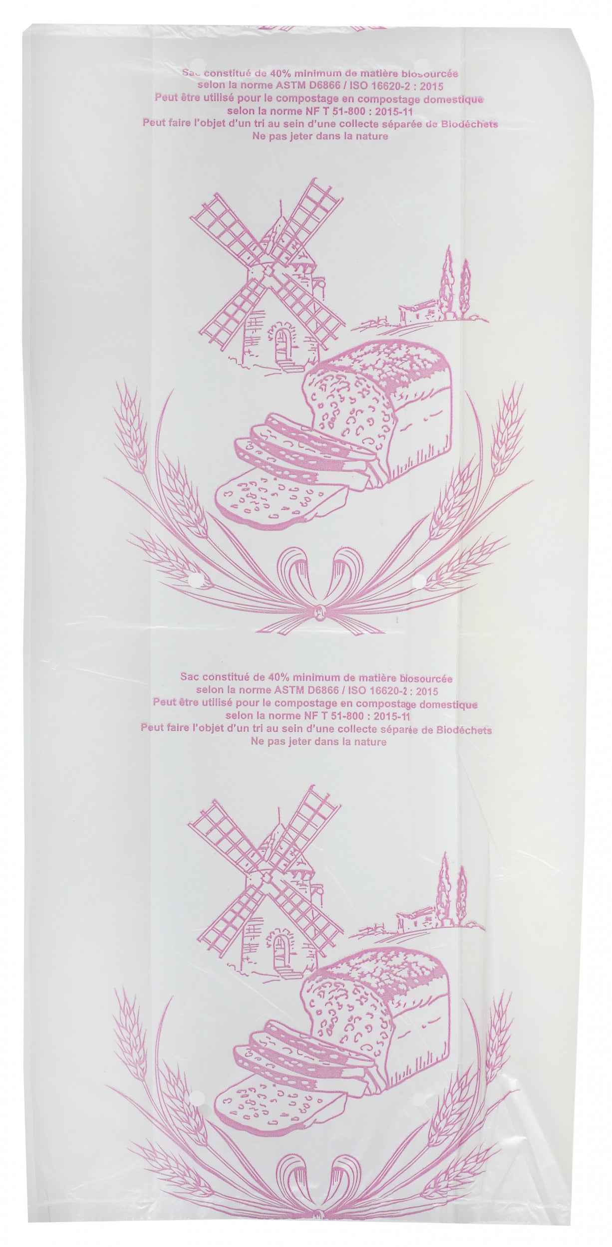 Sachet Décoré Pain Coupé Biodégradable 15µ - Paquet 250 pcs