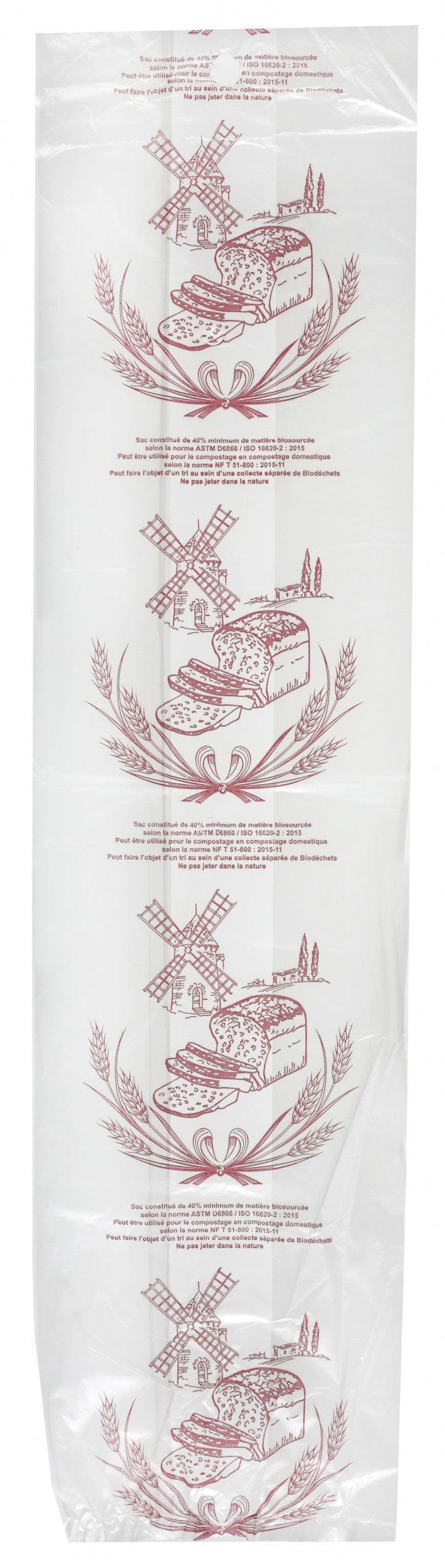 Sachet Décoré Pain Coupé Biodégradable 15µ - Paquet 250 pcs