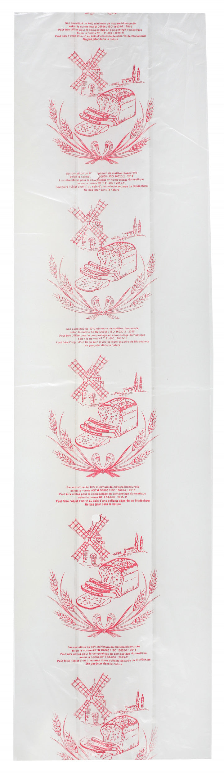 Sachet Décoré Pain Coupé Biodégradable 15µ - Paquet 250 pcs