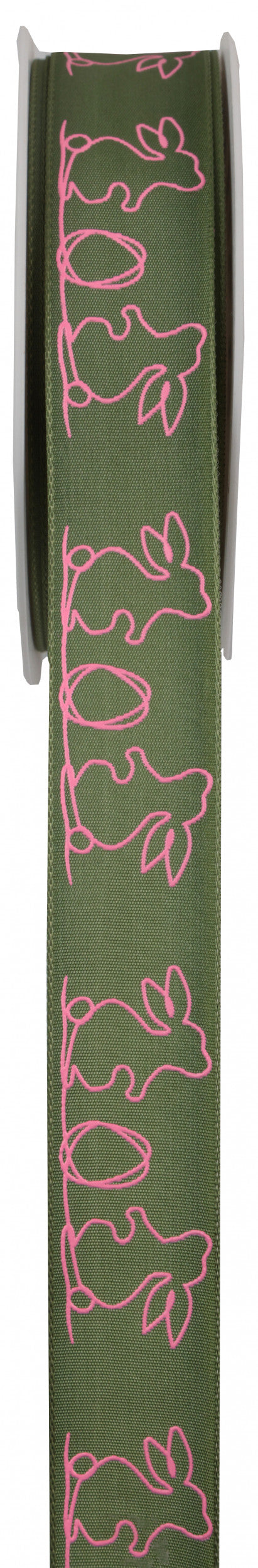 Ruban Lapins d'oeufs Pâques - Bobine 25 mètres