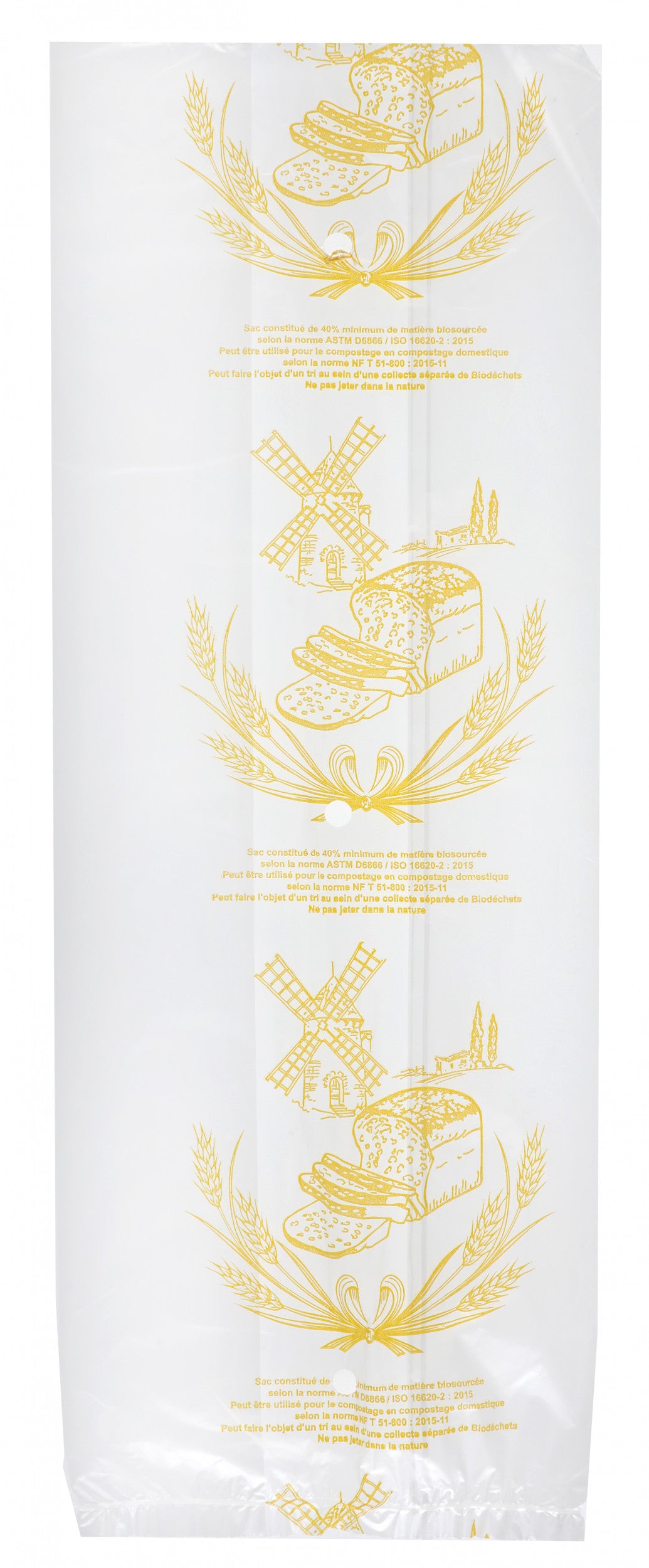 Sachet Décoré Pain Coupé Biodégradable 15µ - Paquet 250 pcs
