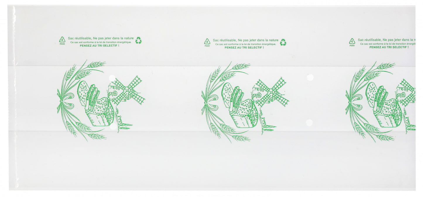 Sachet Décoré Pain Coupé PEBD 50µ - Paquet 200 pcs