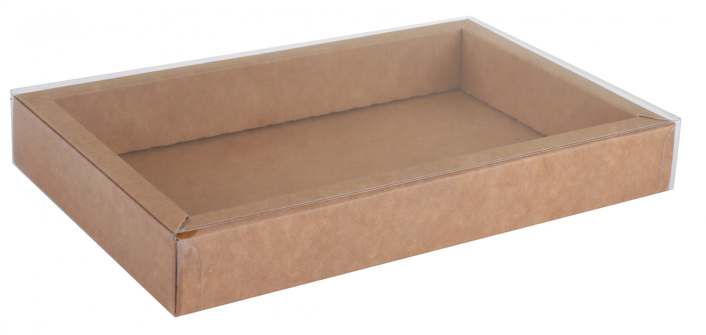 Boîte rectangle avec couvercle transparent - Paquet 25 pcs