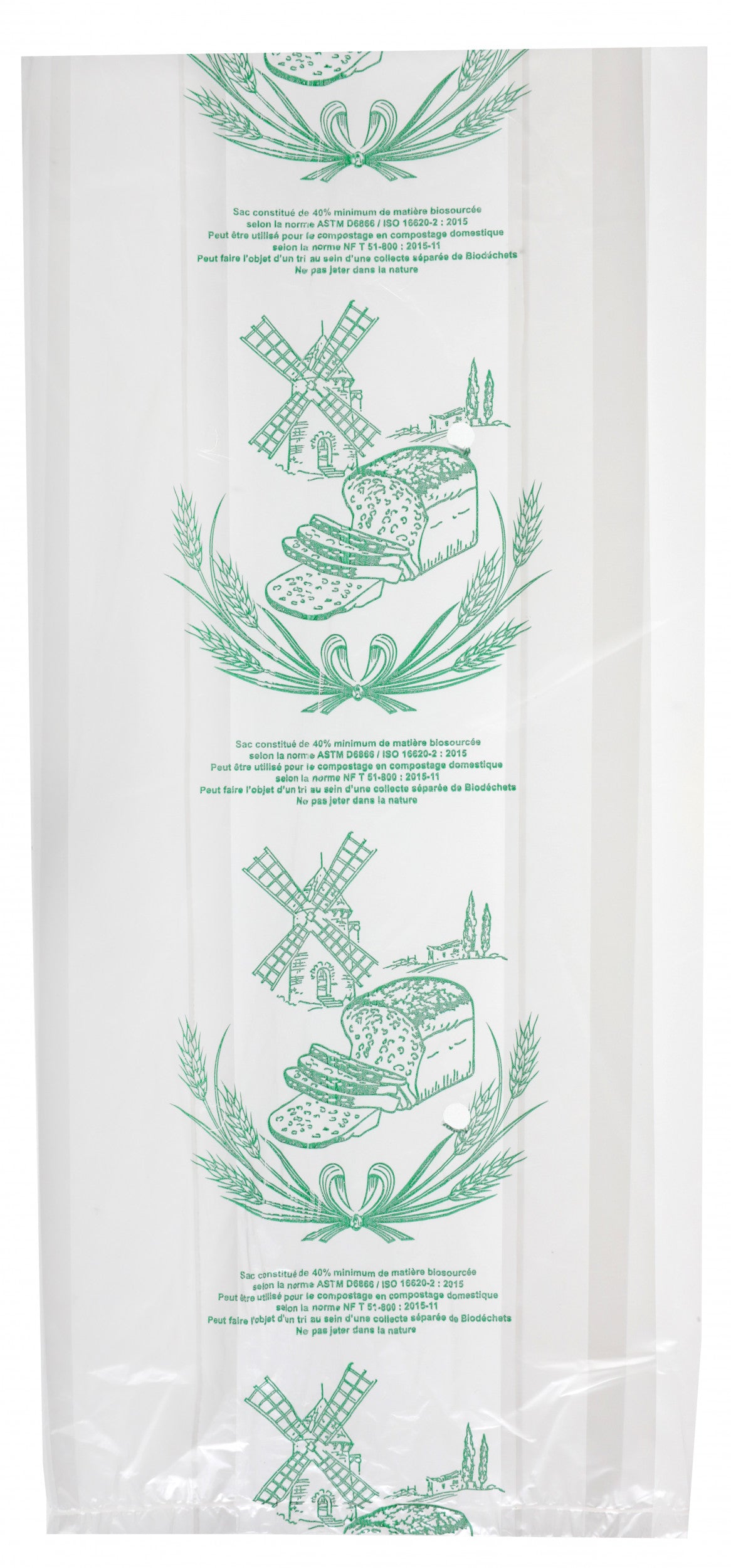 Sachet Décoré Pain Coupé Biodégradable 15µ - Paquet 250 pcs