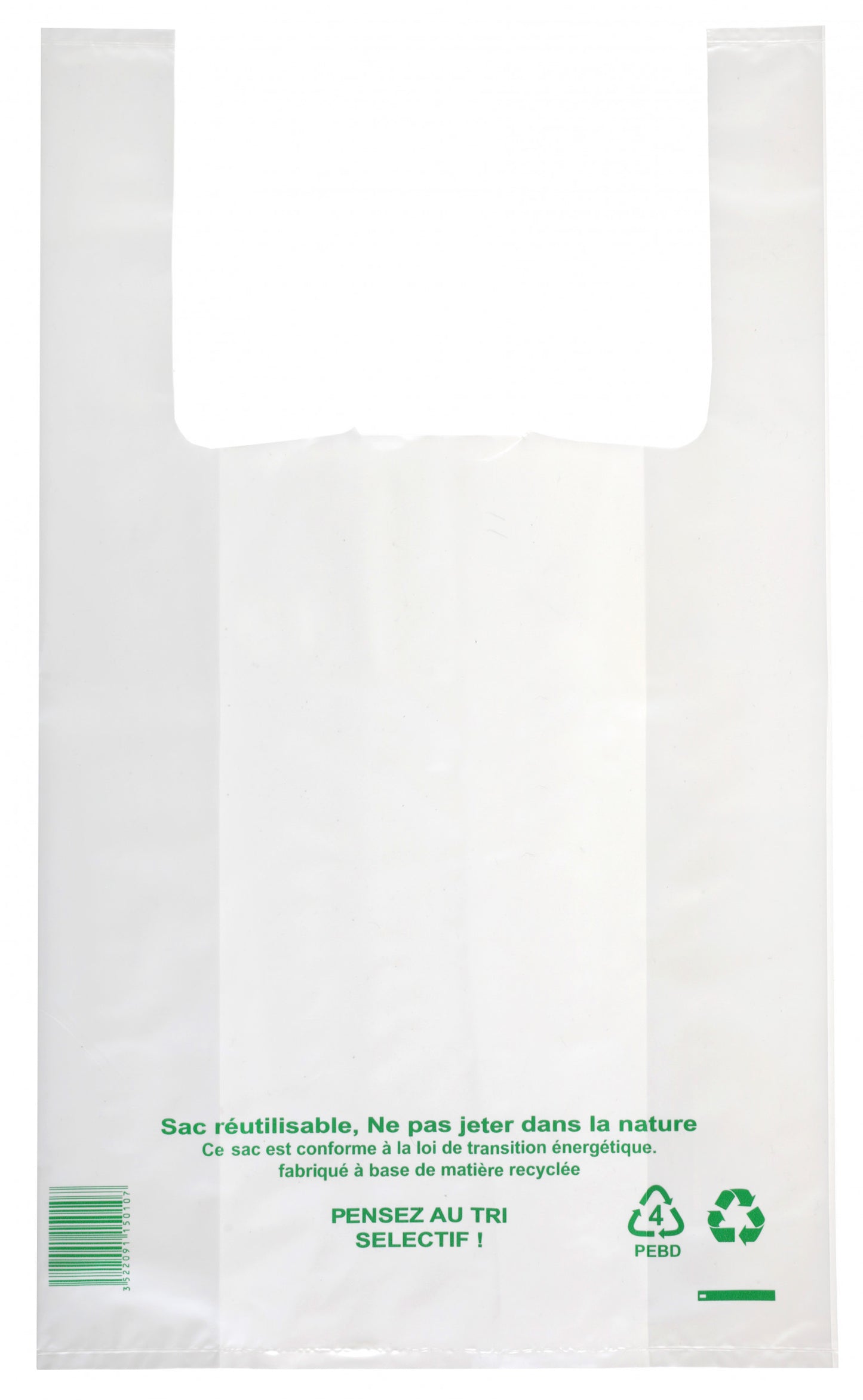 Sac Bretelles PEBD 50µ - Carton 500 pcs