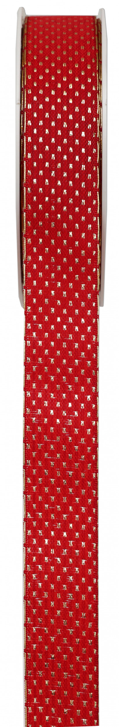 Ruban petits pois dorés - Bobine 15 mètres