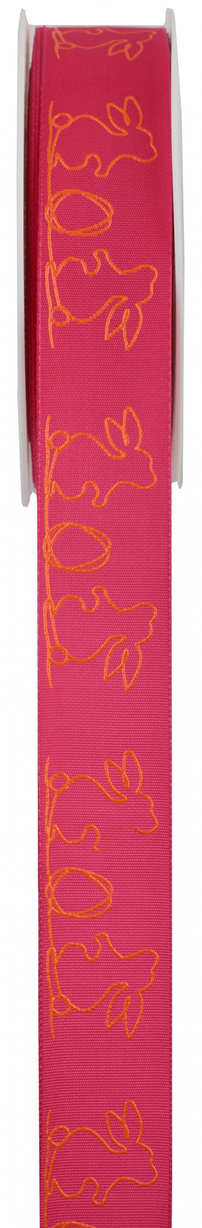 Ruban Lapins d'oeufs Pâques - Bobine 25 mètres