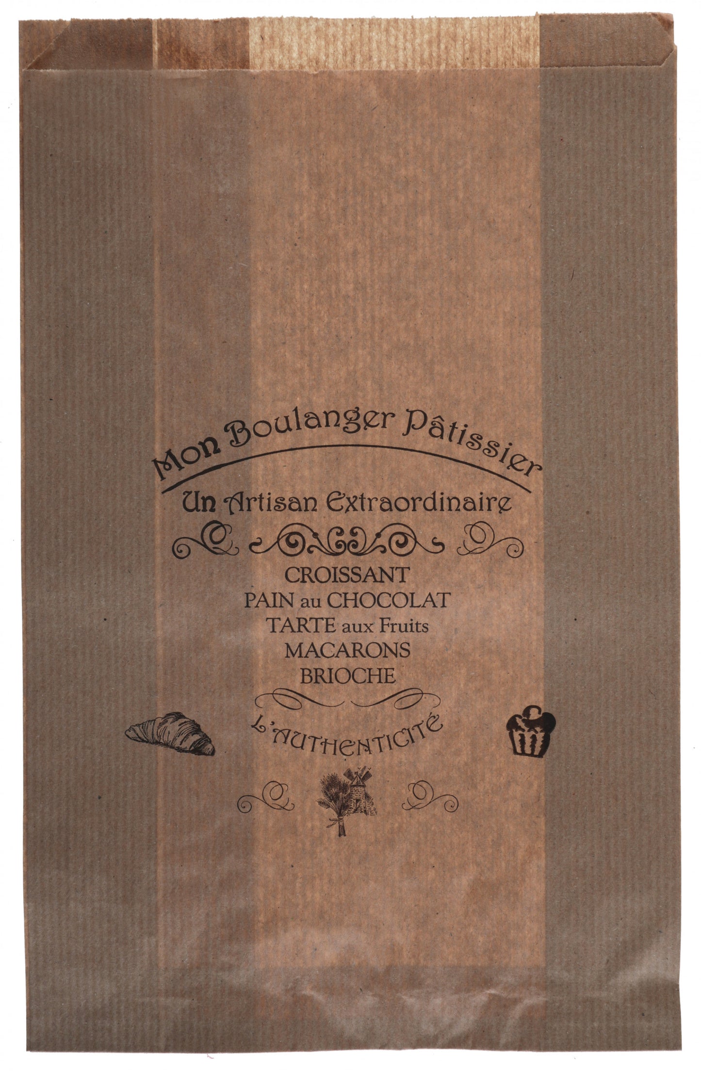 Sac croissant décoré - Paquet 1000 pcs