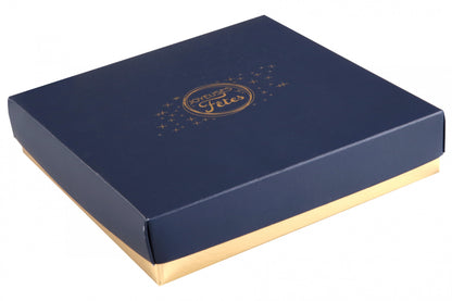 Boîte carrée Joyeuses Fêtes étoilée / avec coussinet et réhausseur - 25 pièces