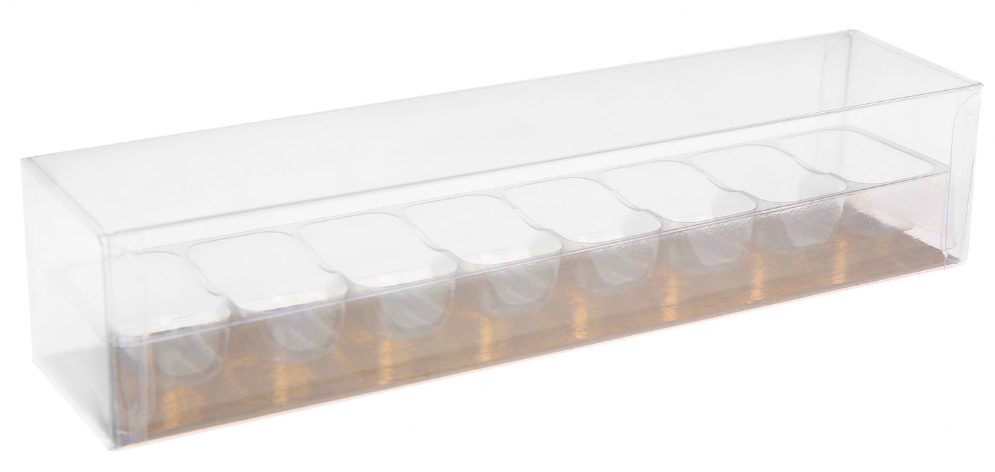 Réglette 8 macarons avec plaque alvéolaire - Paquet 50 pcs