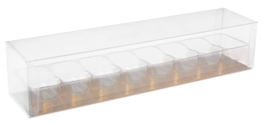 Réglette 8 macarons avec plaque alvéolaire - Paquet 50 pcs