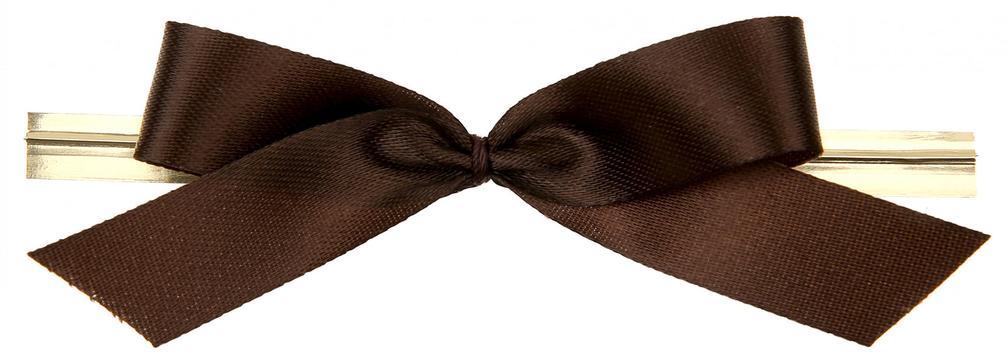 Noeud Satin avec attache twist or - 100 pièces
